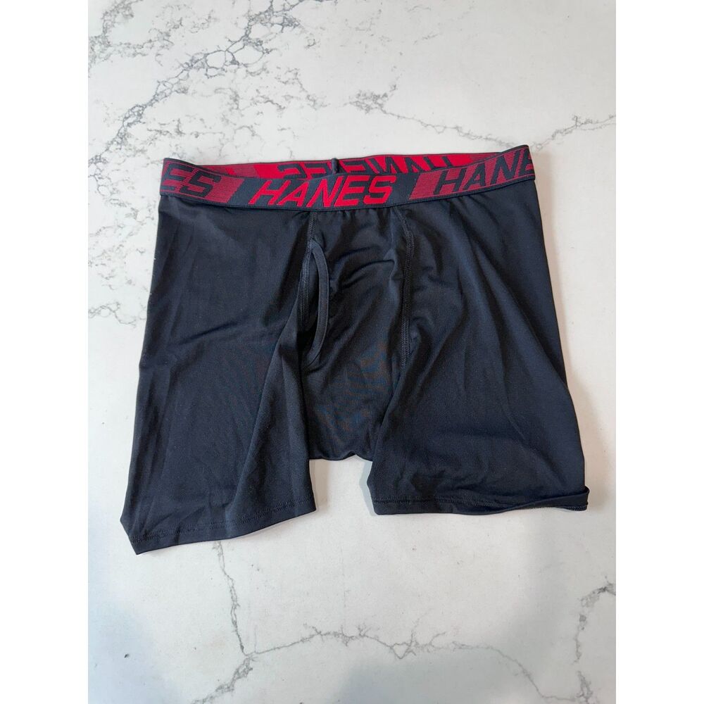 NWOT Hanes Ultimate Moves Men's Performance Boxer Briefs Black Size XL